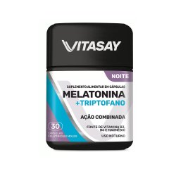 Melatonina + Triptofano Vitasay Noite 30 Cápsulas