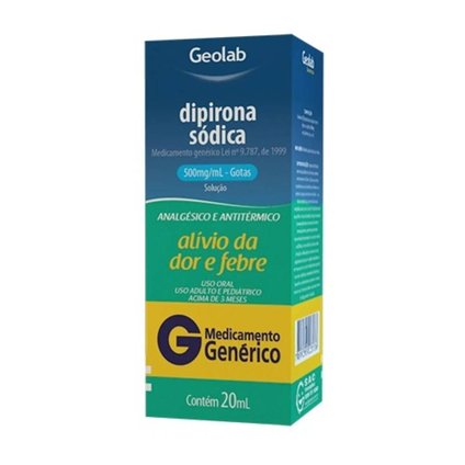 DIPIRONA SÓDICA 500MG/ML 20ML GEOLAB GENERICO