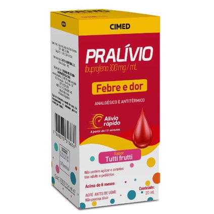 PRALIVIO 100 MG/ML SUSPENSÃO ORAL 20ML