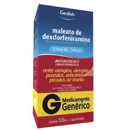 Maleato Dexclorfeniramina 0,4mg/ml 120ml Geolab Generico
