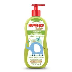 SABONETE LÍQUIDO HUGGIES GLICERINA PARA BEBÊ CAMOMILA 200ML