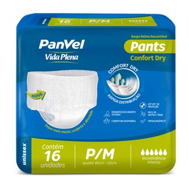 ROUPA ÍNTIMA UNISSEX PANVEL VIDA PLENA PANTS P/M COM 16 UNIDADES