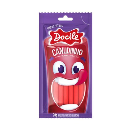 BALA CANUDINHO MORANGO DOCILE 70G