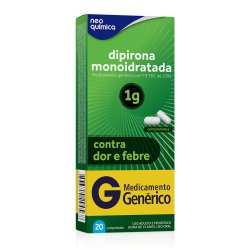 Dipirona Monoidratada 1g 20 Comprimidos Neo Química Genérico