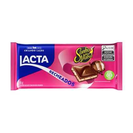 CHOCOLATE AO LEITE LACTA RECHEADO COM SONHO DE VALSA 98G