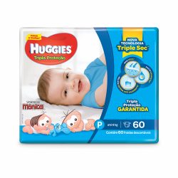 Fralda Huggies Tripla Proteção Mega P Com 60 Unidades