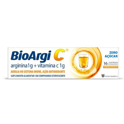 VITAMINA C COM ARGININA BIOARGI-C 1G/1G COM 16 COMPRIMIDOS EFERVESCENTES