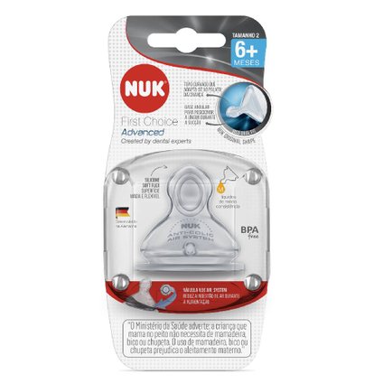 BICO PARA MAMADEIRA NUK FIRST CHOICE FLUXO MÉDIO COM 1 UNIDADE
