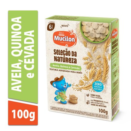 CEREAL INFANTIL AVEIA QUINOA E CEVADA MUCILON SELEÇÃO DA NATUREZA CAIXA 100G
