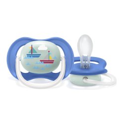 Chupeta Avent Ultra Air Barcos Azul 6 A 18 Meses Com Uma Unidade