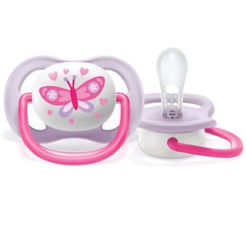 CHUPETA AVENT ULTRA AIR BORBOLETA ROSA 0 A 6 MESES COM UMA UNIDADE