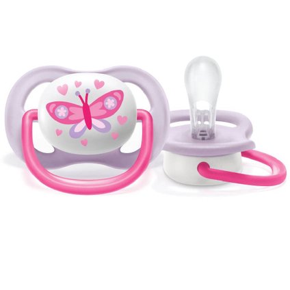 CHUPETA AVENT ULTRA AIR BORBOLETA ROSA 0 A 6 MESES COM UMA UNIDADE
