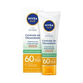 PROTETOR SOLAR FACIAL NIVEA BEAUTY EXPERT CONTROLE DE OLEOSIDADE COM COR MÉDIA FPS 60 50G