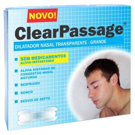 DILATADOR NASAL CLEARPASSAGE TRANSPARENTE GRANDE COM 9 UNIDADES