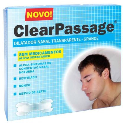 DILATADOR NASAL CLEARPASSAGE TRANSPARENTE GRANDE COM 9 UNIDADES