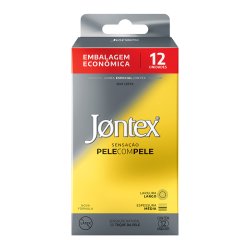 Preservativo  Jontex Sensação Pele Com Pele Sem Látex 12 Unidades