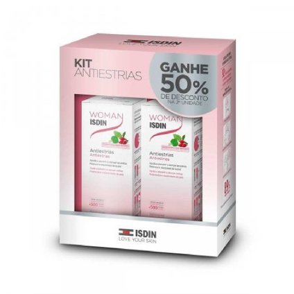 KIT CREME HIDRATANTE CORPORAL ISDIN WOMAN ANTIESTRIAS 2 UNIDADES DE 245G