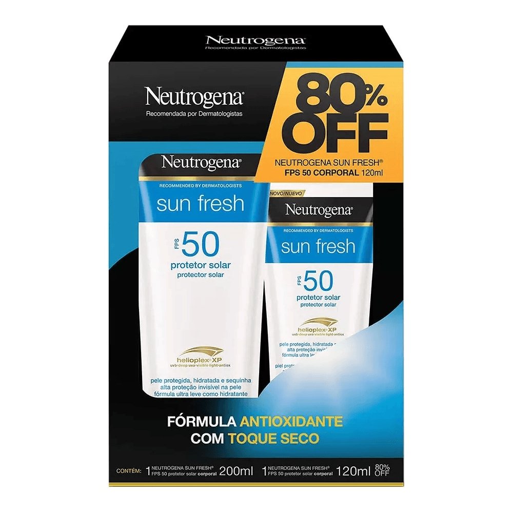 Kit Protetor Solar Corporal Neutrogena Sun Fresh Fps50 200ml + 120ml
