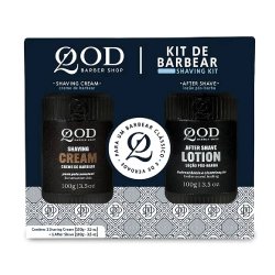 Kit De Barbear Qod Barber Shop Loção Pós-barba 100g + Creme De Barbear 100g