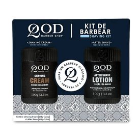KIT DE BARBEAR QOD BARBER SHOP LOÇÃO PÓS-BARBA 100G + CREME DE BARBEAR 100G