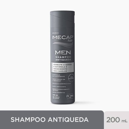 SHAMPOO ANTIQUEDA IMECAP HAIR MEN ESTIMULA CRESCIMENTO DO CABELO E BARBA 200ML