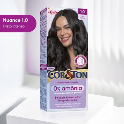 TINTURA COR E TON SEM AMÔNIA 1.0 PRETO INTENSO
