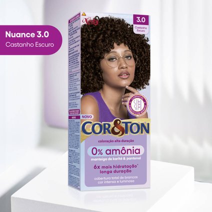 TINTURAS COR E TON SEM AMÔNIA 3.0 CASTANHO ESCURO