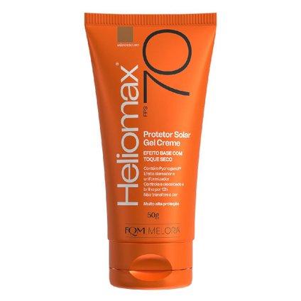 PROTETOR SOLAR FACIAL HELIOMAX EFEITO BASE TOQUE SECO FPS70 MÉDIO ESCURO 50G