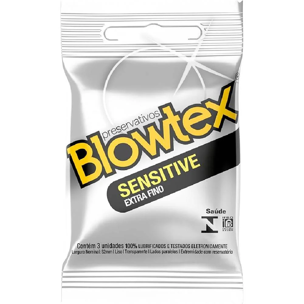 Preservativo Blowtex Sensitive Com 3 Unidades