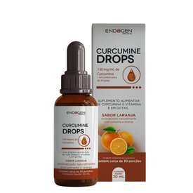 SUPLEMENTO ALIMENTAR DE CURCUMINA E VITAMINA E CURCUMINE DROPS ENDOGEN SABOR LARANJA GOTAS 30ML