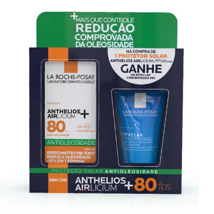 KIT LA ROCHE POSAY PROTETOR SOLAR FACIAL ANTHELIOS AIRLICIUM FPS80 40G + EFFACLAR GEL CONCENTRADO