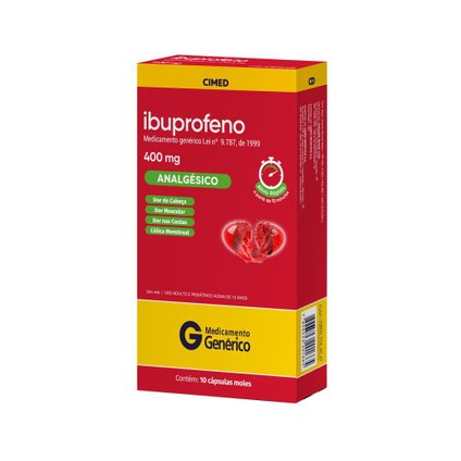 IBUPROFENO 400MG CIMED 10 CÁPSULAS GELATINOSAS
