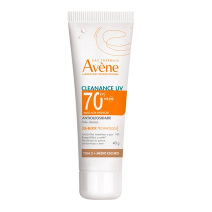 PROTETOR SOLAR FACIAL AVÈNE CLEANANCE UV ANTIOLEOSIDADE FPS70 40G TOM 3 MÉDIO ESCURO