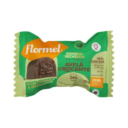 BOMBOM FLORMEL AVELÃ CROCANTE 12G