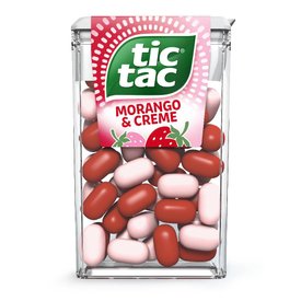 PASTILHA TIC TAC SABOR MORANGO E CREME 14,5G