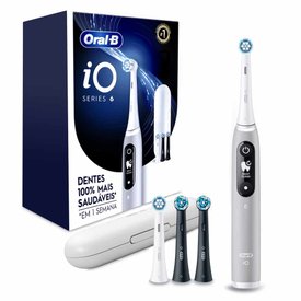 ESCOVA DE DENTE ELÉTRICA ORAL-B IO6 1 CABO + 4 REFIS + CARREGADOR + ESTOJO