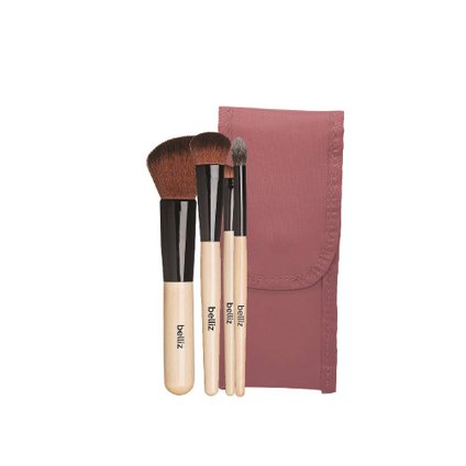 KIT DE PINCÉIS BELLIZ MARFIM FACE 4 PCS COM ESTOJO