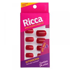 UNHAS POSTICA RICCA AUTOADESIVAS VEMELHO BORDO