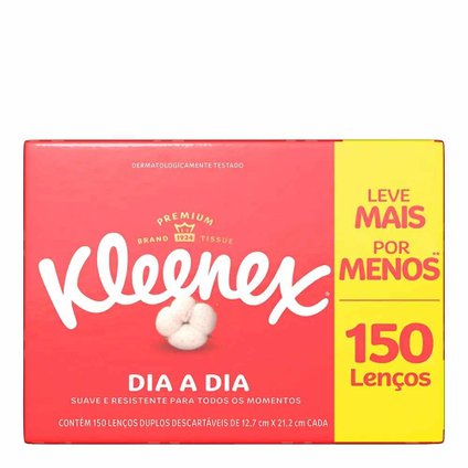 LENÇOS DE PAPEL KLEENEX 150 UNIDADES