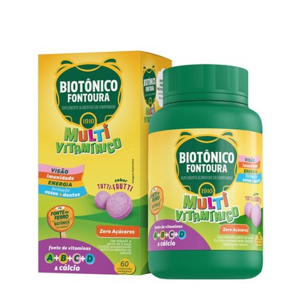 BIOTONICO FONTOURA  TUTTIFRUTI 60 COMPRIMIDOS MASTIGÁVEIS