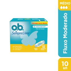 Absorvente Interno Ob Médio Leve 10 Pague 8 Unid
