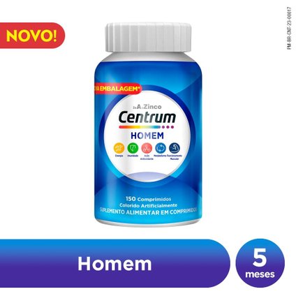 CENTRUM GENDER HOMEM MULTIVITAMINICO DE A A ZINCO COM VITAMINAS E MINERAIS 150 COMPRIMIDOS