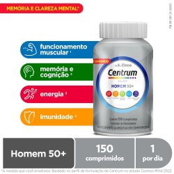 Centrum Select Homem 50+ Multivitamínico Com Vitaminas De A A Z 150 Comprimidos
