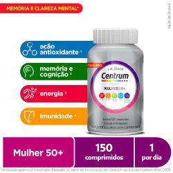 Centrum Select Mulher 50+ Multivitamínico Com Vitaminas De A A Z 150 Comprimidos