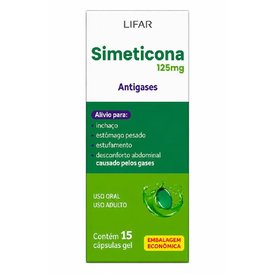 SIMETICONA 125MG 15 CÁPSULAS GELATINOSAS LIFAR
