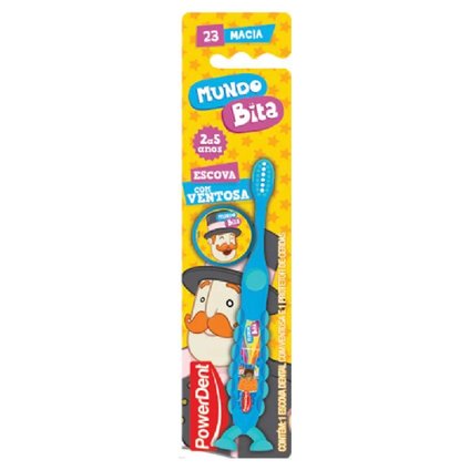 ESCOVA DE DENTE INFANTIL POWERDENT MUNDO BITA 2 A 5 ANOS