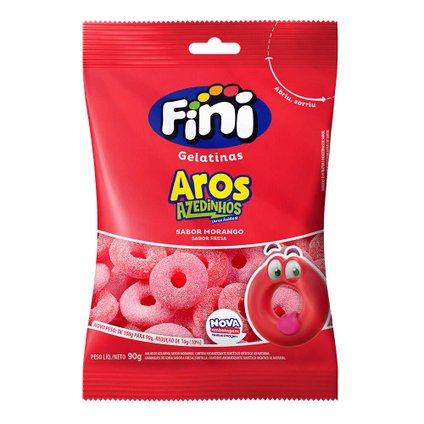 BALAS FINI AROS AZEDINHOS DE MORANGO 90G