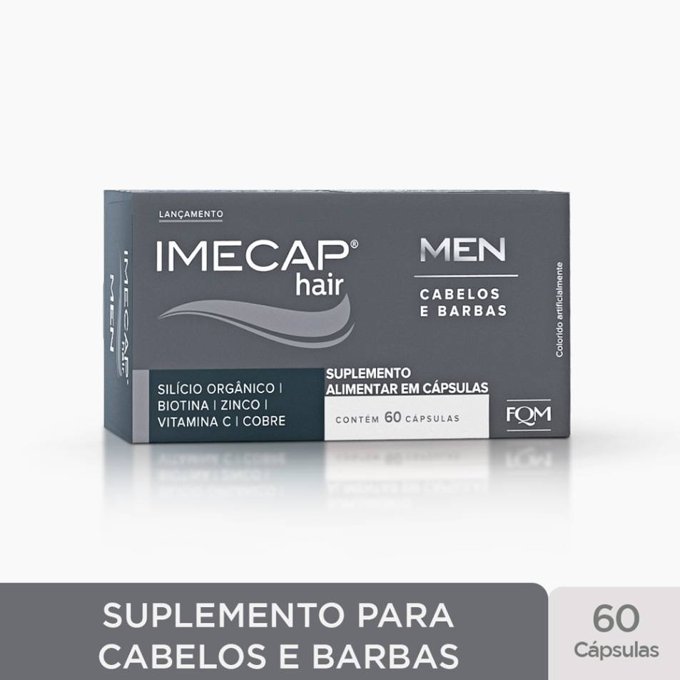 Imecap Hair Men Vitaminas Para Cabelos E Barbas Do Homem 60 C psulas 