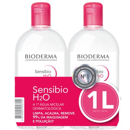 KIT ÁGUA MICELAR BIODERMA SENSIBIO H2O 500ML + 500ML