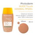 PROTETOR SOLAR SOLAR FACIAL BIODERMA PHOTODERM NUDE TOUCH MINERAL FPS 50+ COR 4.0 40ML
